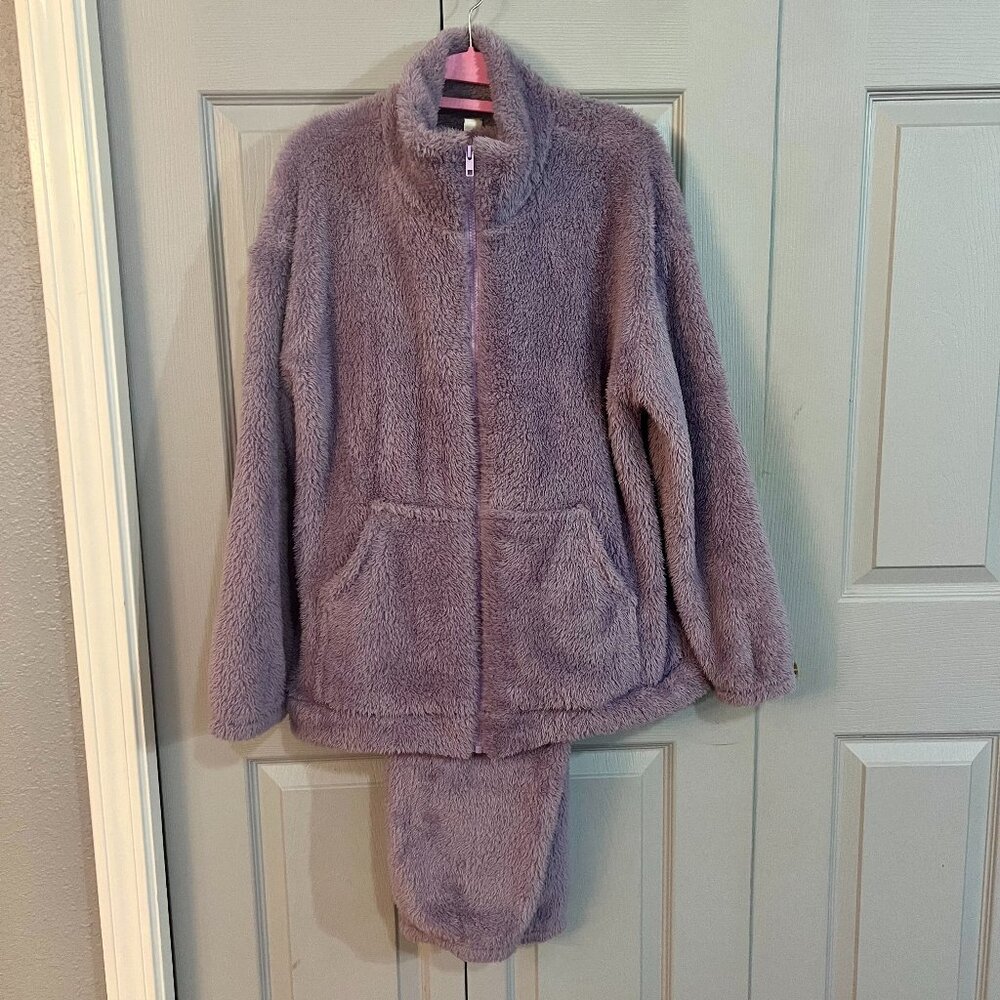 Soft Cozy Loungewear Pajama Set Warm Long Sleeve with Pockets & Pants